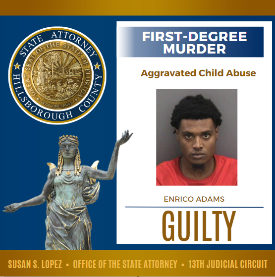 Tampa Man Convicted of First-Degree Murder in Death of 17-month-old Child